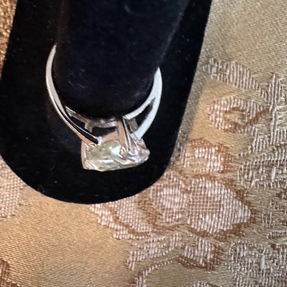 Golden Yellow Trillion Moissanite Diamond Solitaire 4.51Ct. Size 7 - Picture 5 of 15